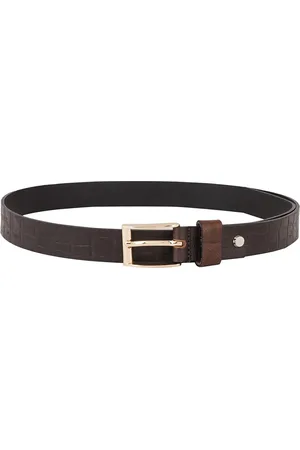 STYLE SHOES Women Brown & Gold Textured Leather Belt