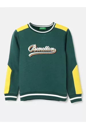Benetton Boys Green Printed Sweatshirt