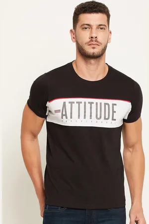Duke Men Black & White Colourblocked Cotton Slim Fit T-shirt