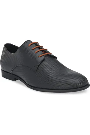 Delize Men Black Solid Formal Derbys
