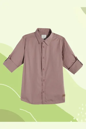 Roadster Teen Boys Mauve Pure Cotton Casual Shirt