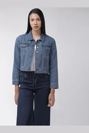 Flying Machine Women Solid Denim Jacket