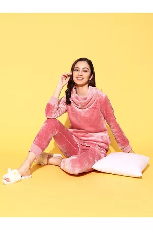 Sweet Dreams Women Mauve Solid Tracksuit