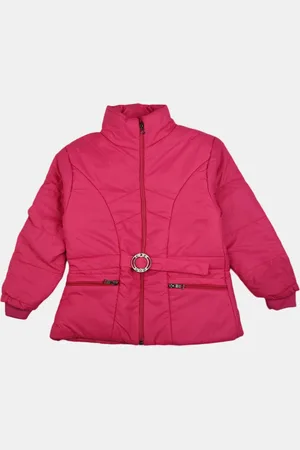 V-Mart Girls Fuchsia Longline Outdoor Puffer Jacket