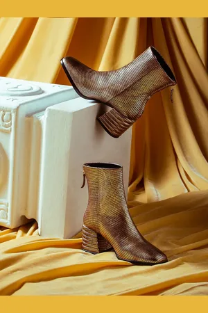 SAINT G. Platin Leather Back Zipper Mid-Top Regular Boots