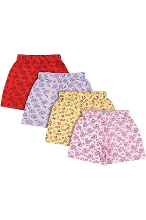 BodyCare Girls Red Conversational Printed Shorts
