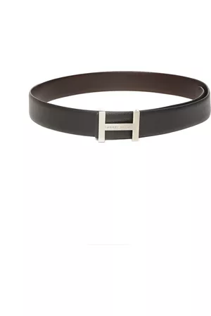 Tommy Hilfiger Men Black & Brown Leather Reversible Solid Belt