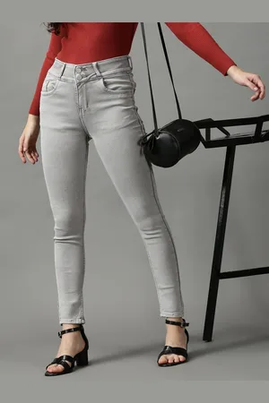 SHOWOFF Women Grey Skinny Fit High-Rise Stretchable Jeans