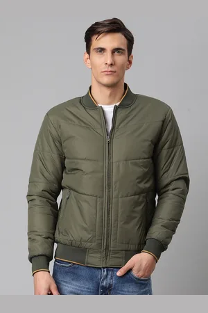 HARSAM Men Olive Green Lightweight Bomber Jacket