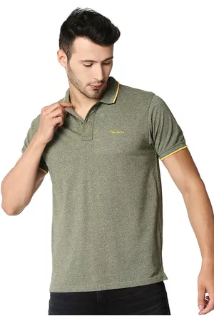 Pepe Jeans Men Olive Green Polo Collar T-shirt