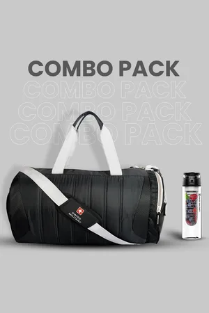Swiss Military Black Solid Duffel Bag & Infuser Bottle