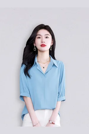 JC Collection Women Blue Solid Polyester Casual Shirt