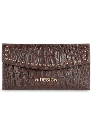 Hidesign Women Brown Textured Three Fold Leather Wallet