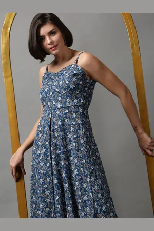 SHOWOFF Women Floral Printed Georgette Midi Dress