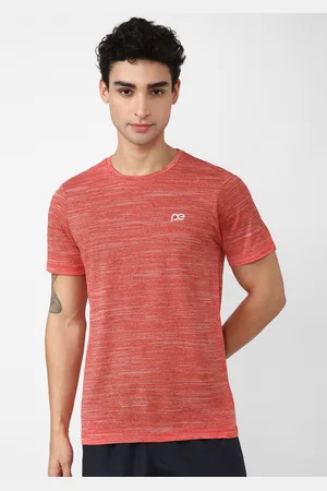 Peter England Men Orange Slim Fit Short Sleeve T-shirt