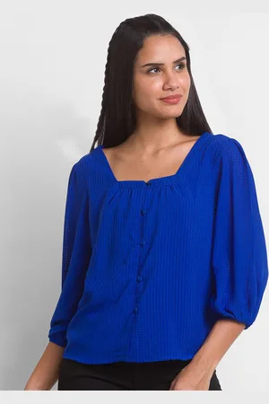 Globus Blue Georgette Blouson Top