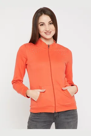marie claire Women Orange Solid Sweatshirt