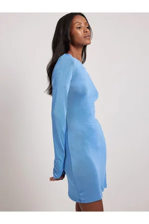 NA-KD Women Blue Solid Bodycon Mini Dress