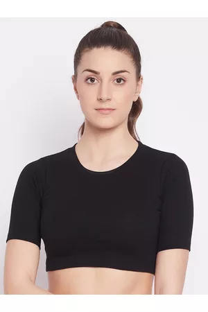 ATHLISIS Black Ribbed Fitted Crop Top
