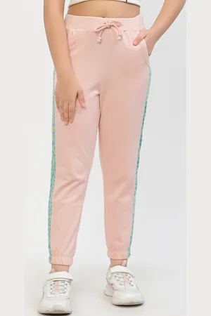 SPUNKIES Girls Pink Solid Organic Cotton Joggers
