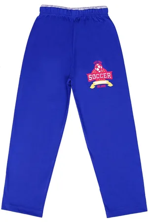 Sweet Angel Boys Blue Solid Pure Cotton Relaxed-Fit Track Pants