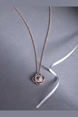 Jewels Galaxy Rose Gold-Plated Stone Studded Handcrafted Minimal Necklace