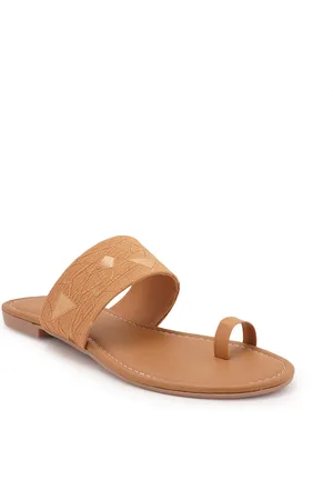 STYLE SHOES Women Beige Textured One Toe Flats