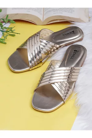 Denill Women Silver-Toned Party Open Toe Flats