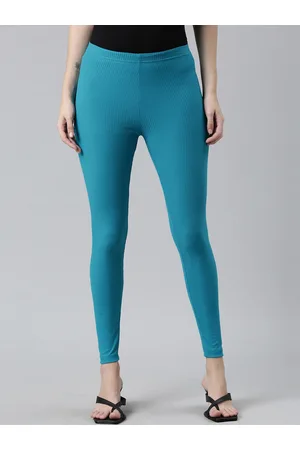 Order GO COLOURS COTTON LYCRA ANKLE LENGTH LEGGINGS RAMA GREEN COLOUR  Online From ART INDIA,Bangalore