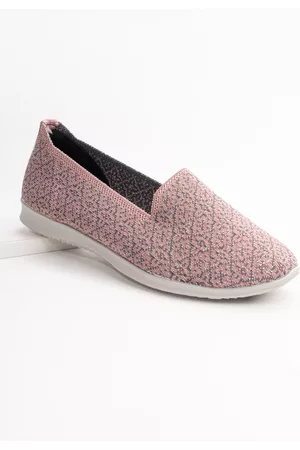 Marc Loire Women Mauve & Grey Ethnic Motifs Woven Design Slip-On Sneakers