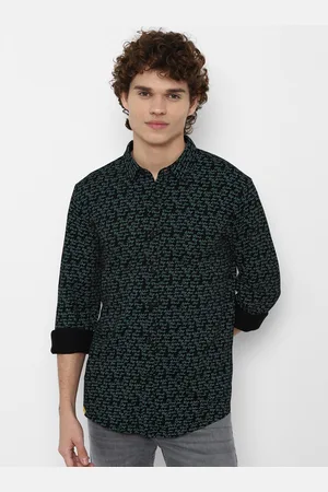 Forever 21 Men Black Printed Casual Shirt