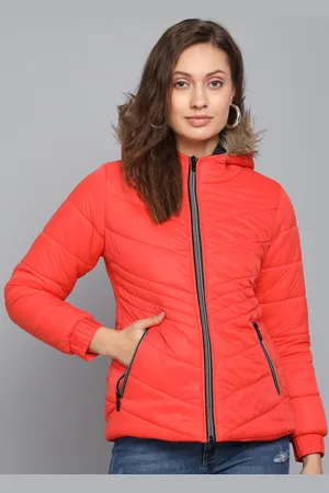 KOTTY Women Orange Outdoor Puffer Jacket