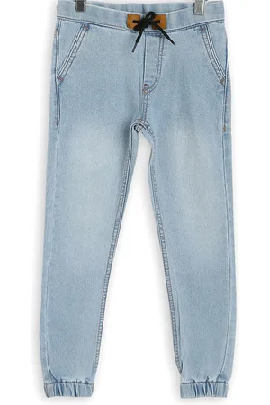 URBANO Boys Blue Jaguar Slim Fit Heavy Fade Stretchable Jeans