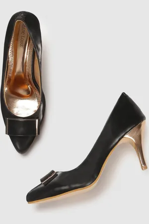 Marc Loire Black PU Pumps with Bows