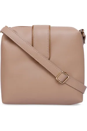 Bagsy Malone Women Beige Solid Sling Bag