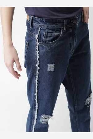 Mast & Harbour Women Blue Boyfriend Fit Mid-Rise Mildly Distressed Jeans