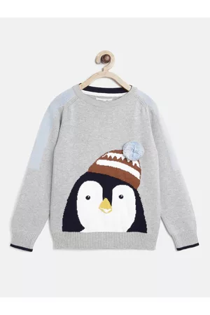 Cherry Crumble Unisex Kids Grey & Black Embroidered Pullover