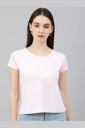 Color Capital Women Pink Pure Cotton T-shirt