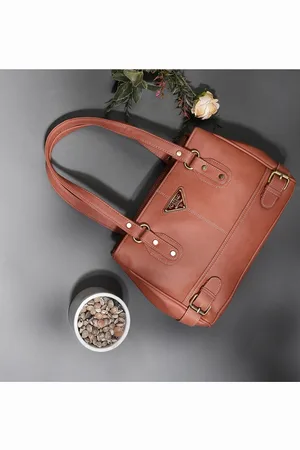 FOSTELO Rose Gold PU Structured Shoulder Bag