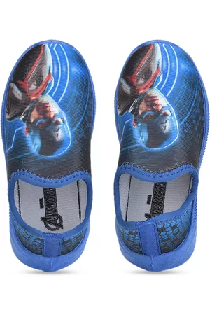 toothless Boys Blue Avengers Printed Slip-On Sneakers