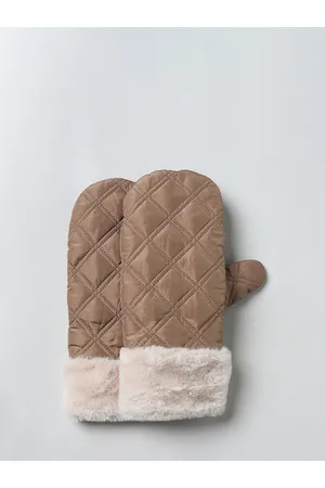ONLY Women Brown Solid Quilted Mittens