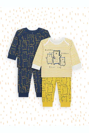 Mothercare Boys Pure Cotton Pack Of 2 Printed T-shirts with Pyjamas