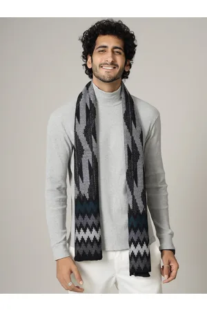 HANDICRAFT PALACE Men Grey & black Self-Design Mufflers
