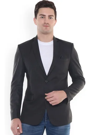 DKGF FASHION Men Black Solid Single-Breasted Casual Blazer