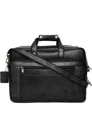 WildHorn Men Black Genuine Leather Laptop Bag