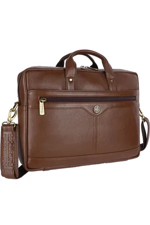 HAMMONDS FLYCATCHER Men Brown Leather Laptop Bag