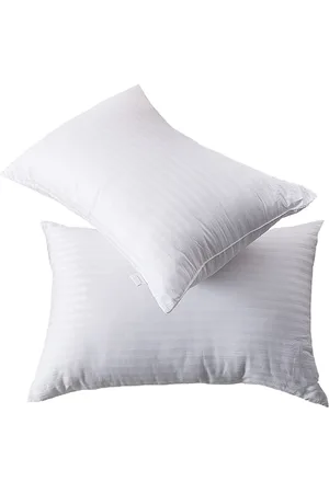 Pum Pum Set Of 2 White Self Design Sleep Pillows