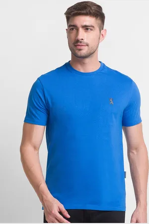 Giordano Men Blue Slim Fit T-shirt