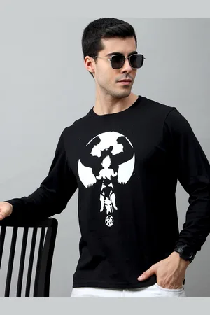 Bushirt Men Black Printed Cotton T-shirt