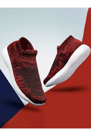 Kraasa Men Red Mesh Running Shoes